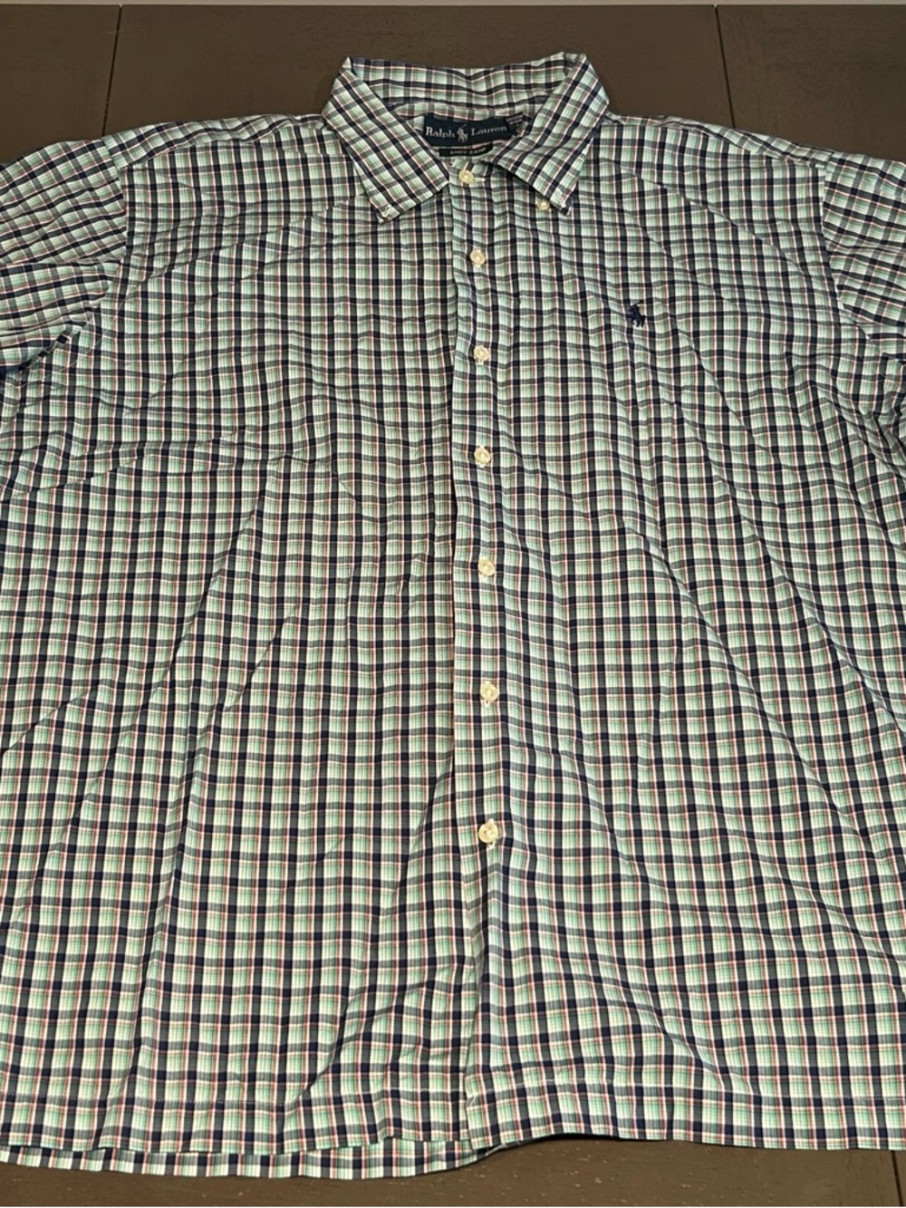 Polo by Ralph Lauren Green and Navy Plaid Button-Down Shirt